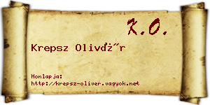 Krepsz Olivér névjegykártya