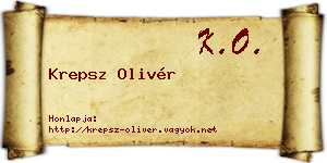 Krepsz Olivér névjegykártya